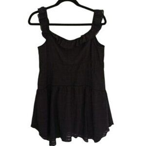 Wild Fable Mini Dress Size L Black Ruffle Sleeveless Womens